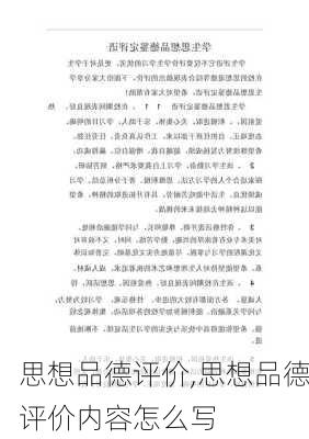 思想品德评价,思想品德评价内容怎么写-第2张图片-二喜范文网