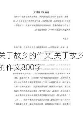 关于故乡的作文,关于故乡的作文800字