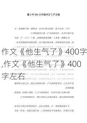 作文《他生气了》400字,作文《他生气了》400字左右