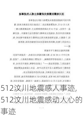 512汶川地震感人事迹,512汶川地震感动人心的事迹-第1张图片-二喜范文网