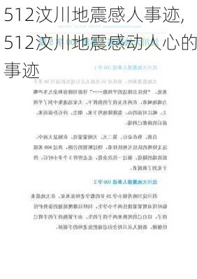 512汶川地震感人事迹,512汶川地震感动人心的事迹-第3张图片-二喜范文网