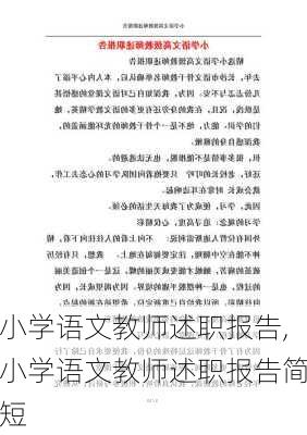 小学语文教师述职报告,小学语文教师述职报告简短-第2张图片-二喜范文网