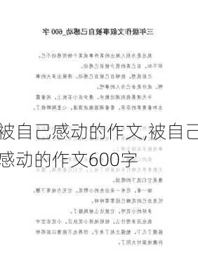 被自己感动的作文,被自己感动的作文600字-第2张图片-二喜范文网