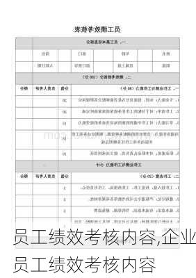 员工绩效考核内容,企业员工绩效考核内容-第2张图片-二喜范文网