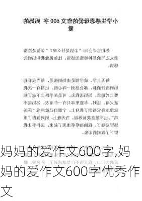 妈妈的爱作文600字,妈妈的爱作文600字优秀作文-第3张图片-二喜范文网