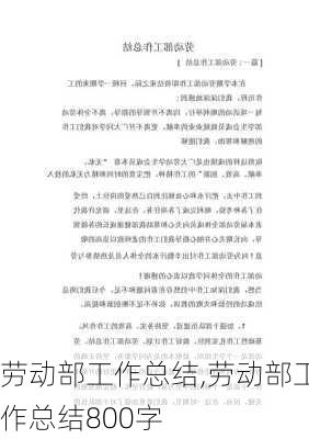 劳动部工作总结,劳动部工作总结800字-第2张图片-二喜范文网