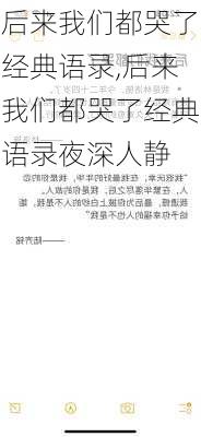 后来我们都哭了经典语录,后来我们都哭了经典语录夜深人静-第3张图片-二喜范文网