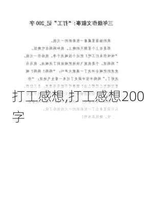 打工感想,打工感想200字-第3张图片-二喜范文网