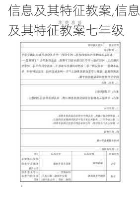 信息及其特征教案,信息及其特征教案七年级-第2张图片-二喜范文网