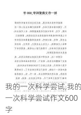 我的一次科学尝试,我的一次科学尝试作文600字-第2张图片-二喜范文网