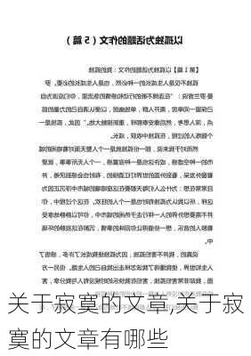 关于寂寞的文章,关于寂寞的文章有哪些-第3张图片-二喜范文网