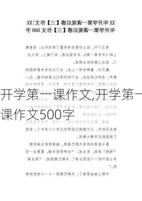 开学第一课作文,开学第一课作文500字-第1张图片-二喜范文网