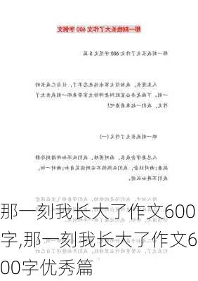 那一刻我长大了作文600字,那一刻我长大了作文600字优秀篇-第2张图片-二喜范文网