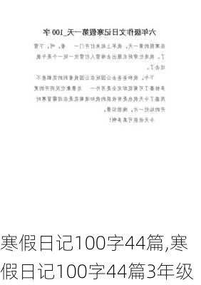 寒假日记100字44篇,寒假日记100字44篇3年级-第3张图片-二喜范文网