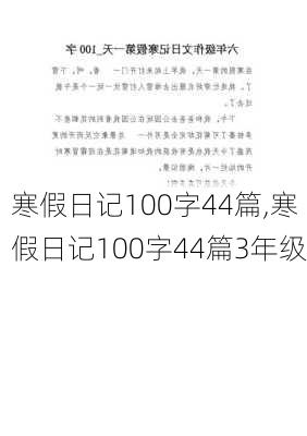 寒假日记100字44篇,寒假日记100字44篇3年级-第3张图片-二喜范文网