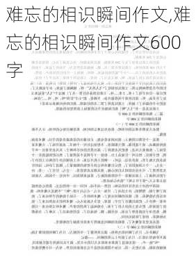 难忘的相识瞬间作文,难忘的相识瞬间作文600字-第3张图片-二喜范文网