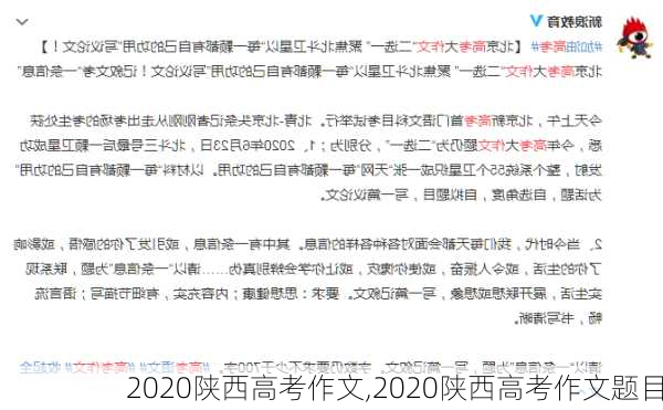 2020陕西高考作文,2020陕西高考作文题目-第3张图片-二喜范文网