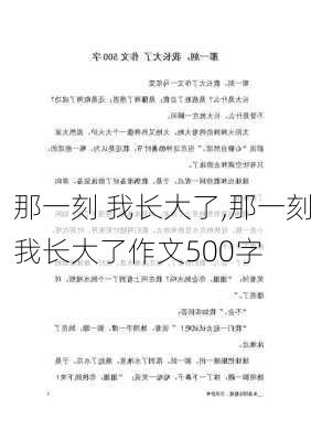 那一刻 我长大了,那一刻我长大了作文500字-第2张图片-二喜范文网