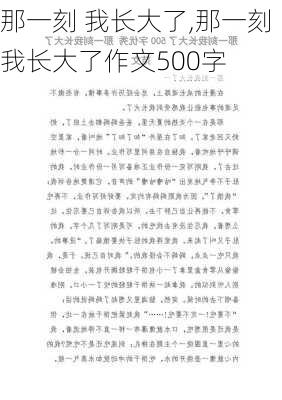 那一刻 我长大了,那一刻我长大了作文500字-第3张图片-二喜范文网