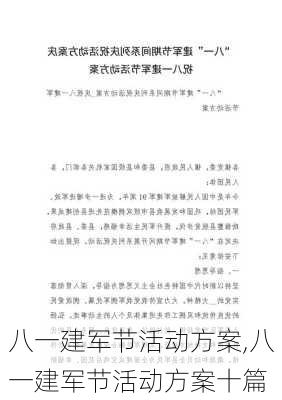 八一建军节活动方案,八一建军节活动方案十篇-第1张图片-二喜范文网