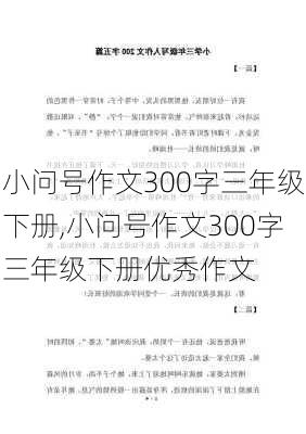 小问号作文300字三年级下册,小问号作文300字三年级下册优秀作文-第2张图片-二喜范文网