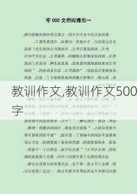 教训作文,教训作文500字