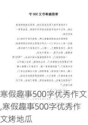 寒假趣事500字优秀作文,寒假趣事500字优秀作文烤地瓜