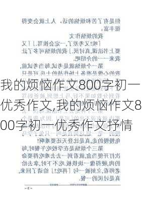 我的烦恼作文800字初一优秀作文,我的烦恼作文800字初一优秀作文抒情-第2张图片-二喜范文网