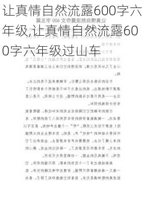 让真情自然流露600字六年级,让真情自然流露600字六年级过山车-第2张图片-二喜范文网