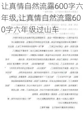 让真情自然流露600字六年级,让真情自然流露600字六年级过山车-第1张图片-二喜范文网