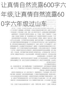 让真情自然流露600字六年级,让真情自然流露600字六年级过山车-第3张图片-二喜范文网