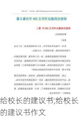 给校长的建议书,给校长的建议书作文-第2张图片-二喜范文网