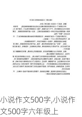 小说作文500字,小说作文500字六年级上