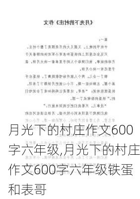 月光下的村庄作文600字六年级,月光下的村庄作文600字六年级铁蛋和表哥-第3张图片-二喜范文网