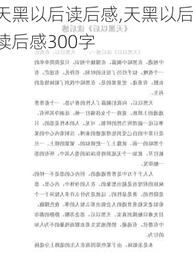 天黑以后读后感,天黑以后读后感300字