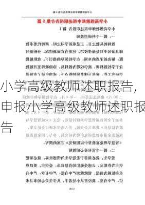 小学高级教师述职报告,申报小学高级教师述职报告-第2张图片-二喜范文网