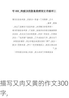 描写又肉又黄的作文300字,-第3张图片-二喜范文网