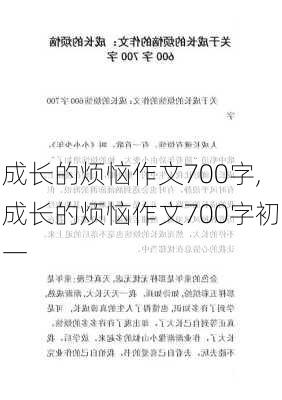 成长的烦恼作文700字,成长的烦恼作文700字初一-第3张图片-二喜范文网