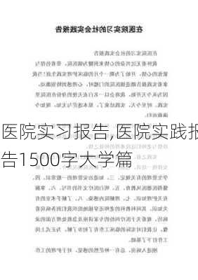 医院实习报告,医院实践报告1500字大学篇-第2张图片-二喜范文网