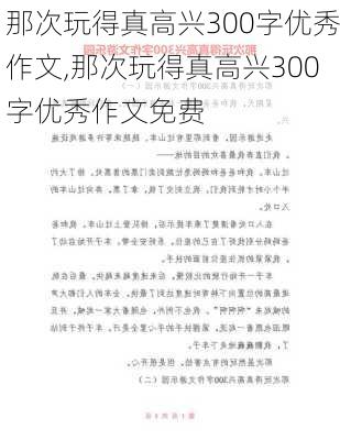 那次玩得真高兴300字优秀作文,那次玩得真高兴300字优秀作文免费