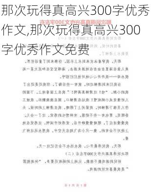 那次玩得真高兴300字优秀作文,那次玩得真高兴300字优秀作文免费-第2张图片-二喜范文网