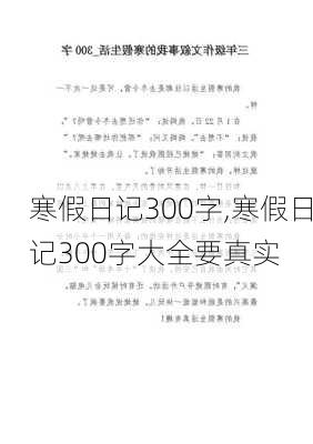 寒假日记300字,寒假日记300字大全要真实-第3张图片-二喜范文网