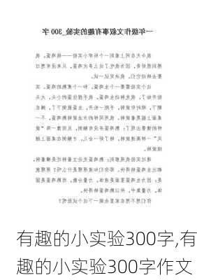 有趣的小实验300字,有趣的小实验300字作文