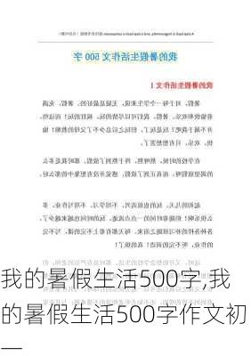 我的暑假生活500字,我的暑假生活500字作文初一