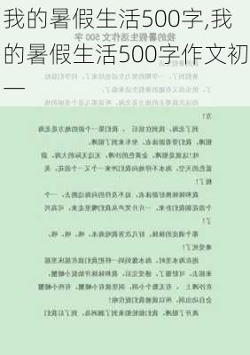 我的暑假生活500字,我的暑假生活500字作文初一-第2张图片-二喜范文网