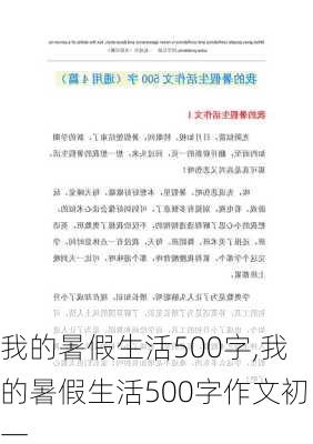 我的暑假生活500字,我的暑假生活500字作文初一-第3张图片-二喜范文网