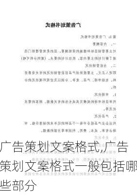 广告策划文案格式,广告策划文案格式一般包括哪些部分