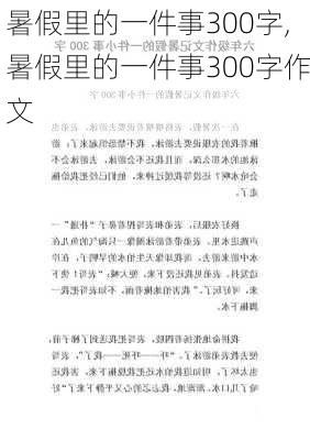 暑假里的一件事300字,暑假里的一件事300字作文-第3张图片-二喜范文网