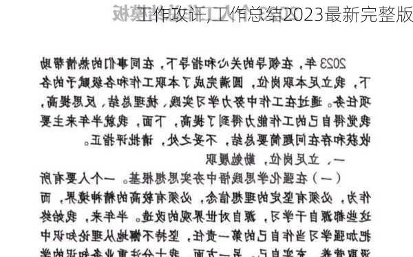 工作攻讦,工作总结2023最新完整版-第1张图片-二喜范文网