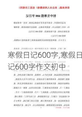 寒假日记600字,寒假日记600字作文初中